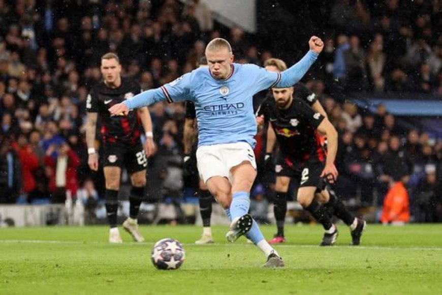 Man City 7-0 RB Reipzig (Agg: 8-1): Haaland Nets 5 to Push City into UCL Quarter-Finals.