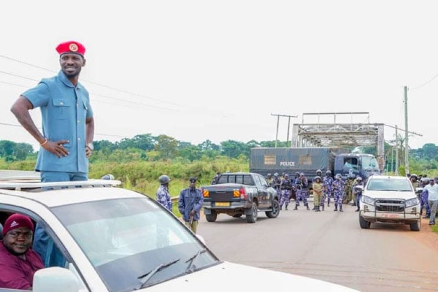 Police Blocks Bobi Wine at Ssezibwa Bridge on His Way to Pallisa